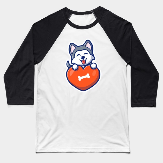 Cute husky dog Baseball T-Shirt by Catalyst Labs